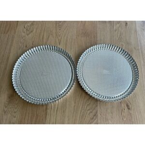 Pampered Chef Flan Pan Set 2 Metal Pie/Baking Pans 10-inch